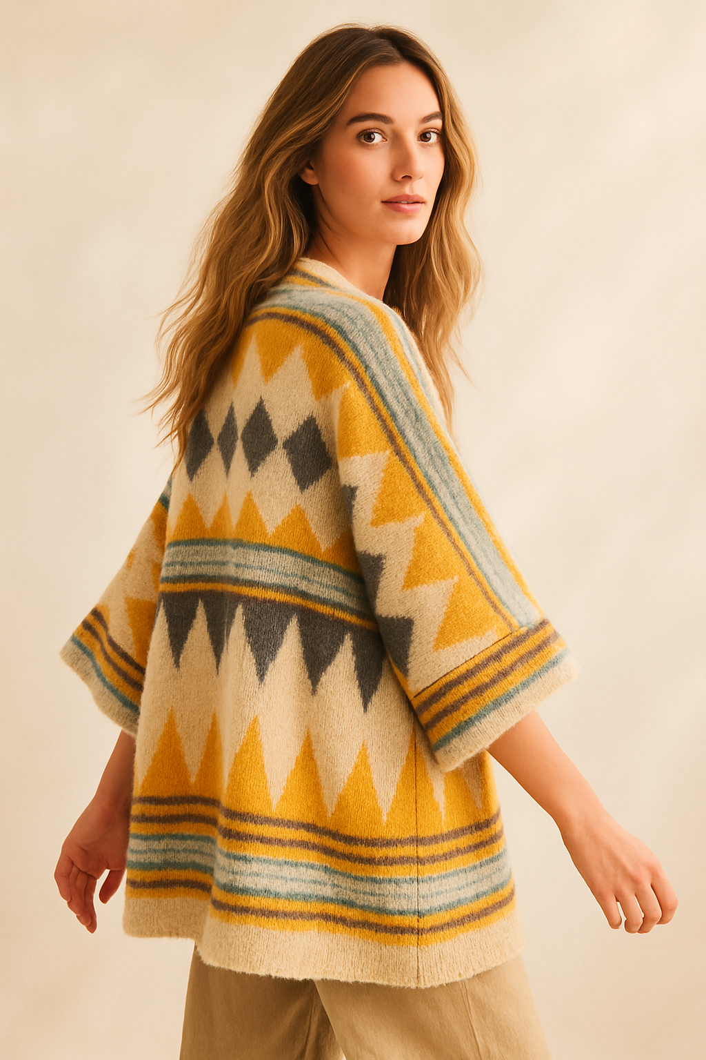 The Driftwood Dreamer Cardigan - Mustard: One Size