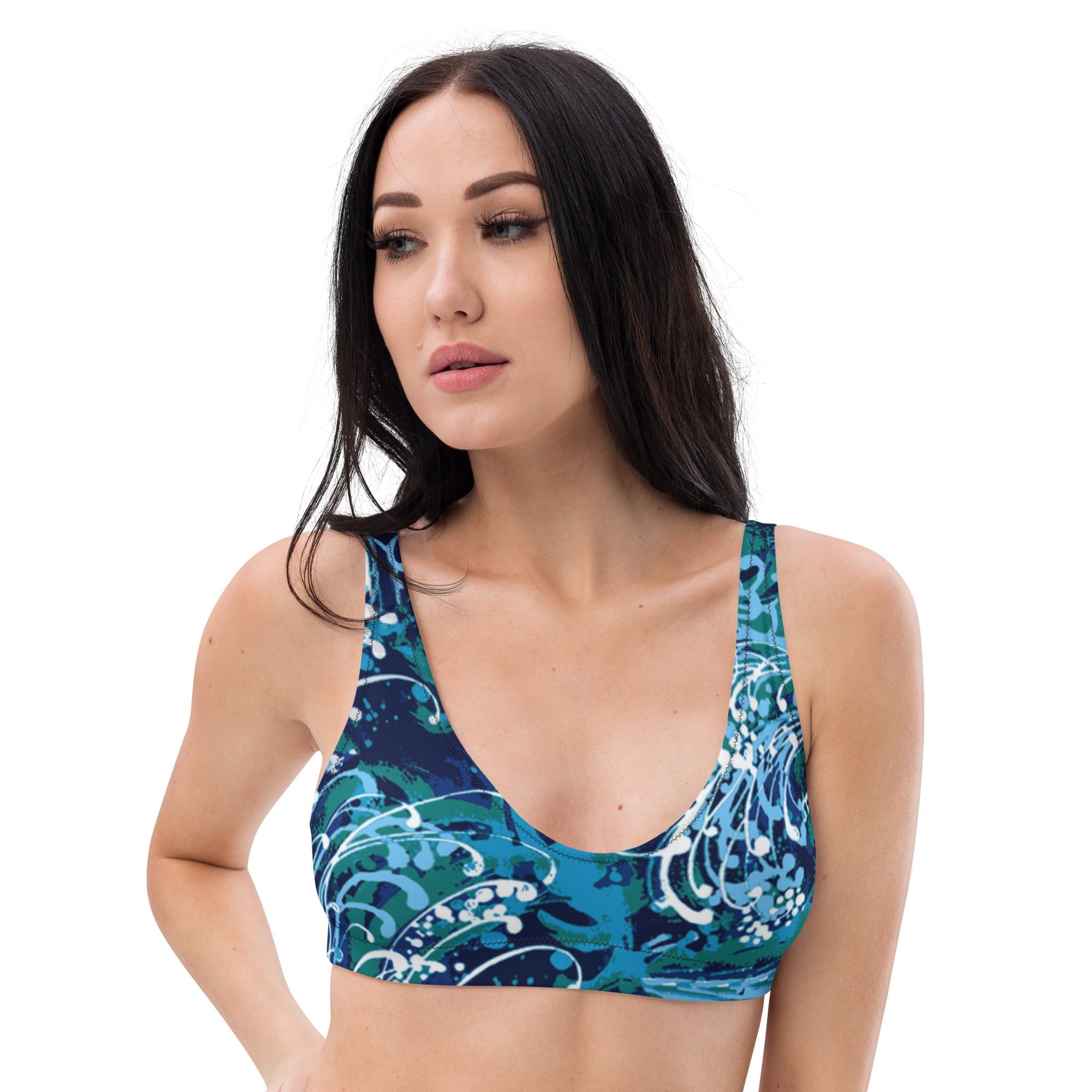 Niki Roxx Big Wave Printed Bikini Top