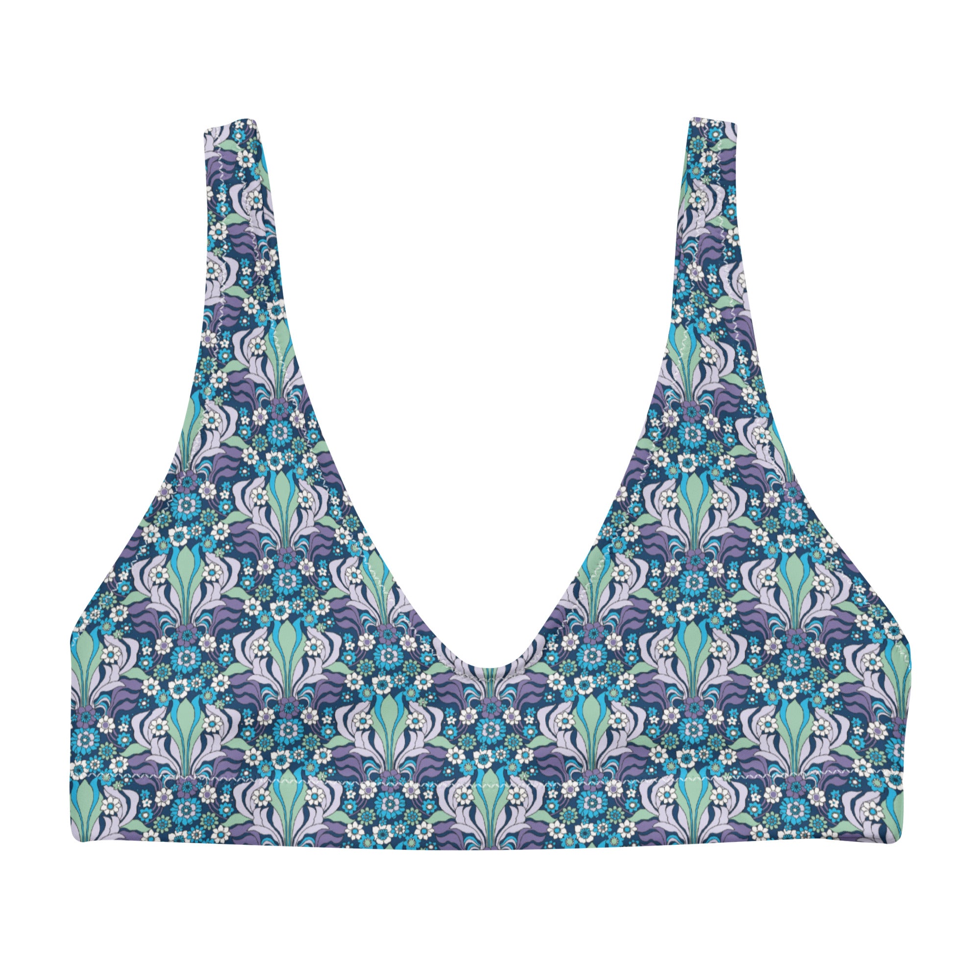 Niki Roxx Blue Mrs Roper Printed BikiniTop