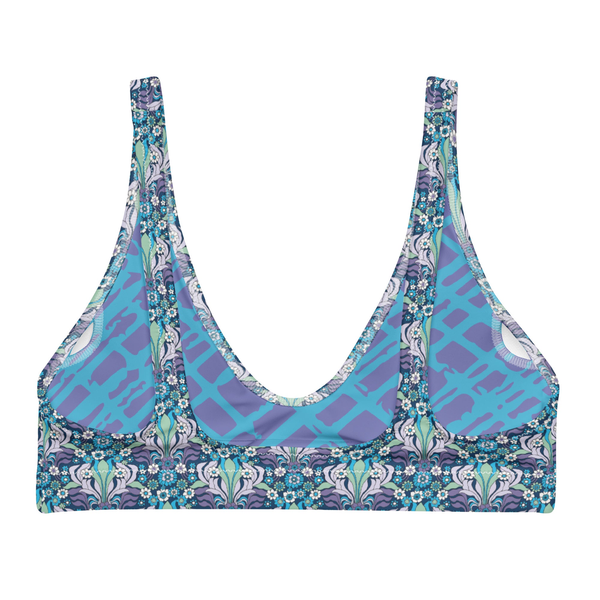 Niki Roxx Blue Mrs Roper Printed BikiniTop