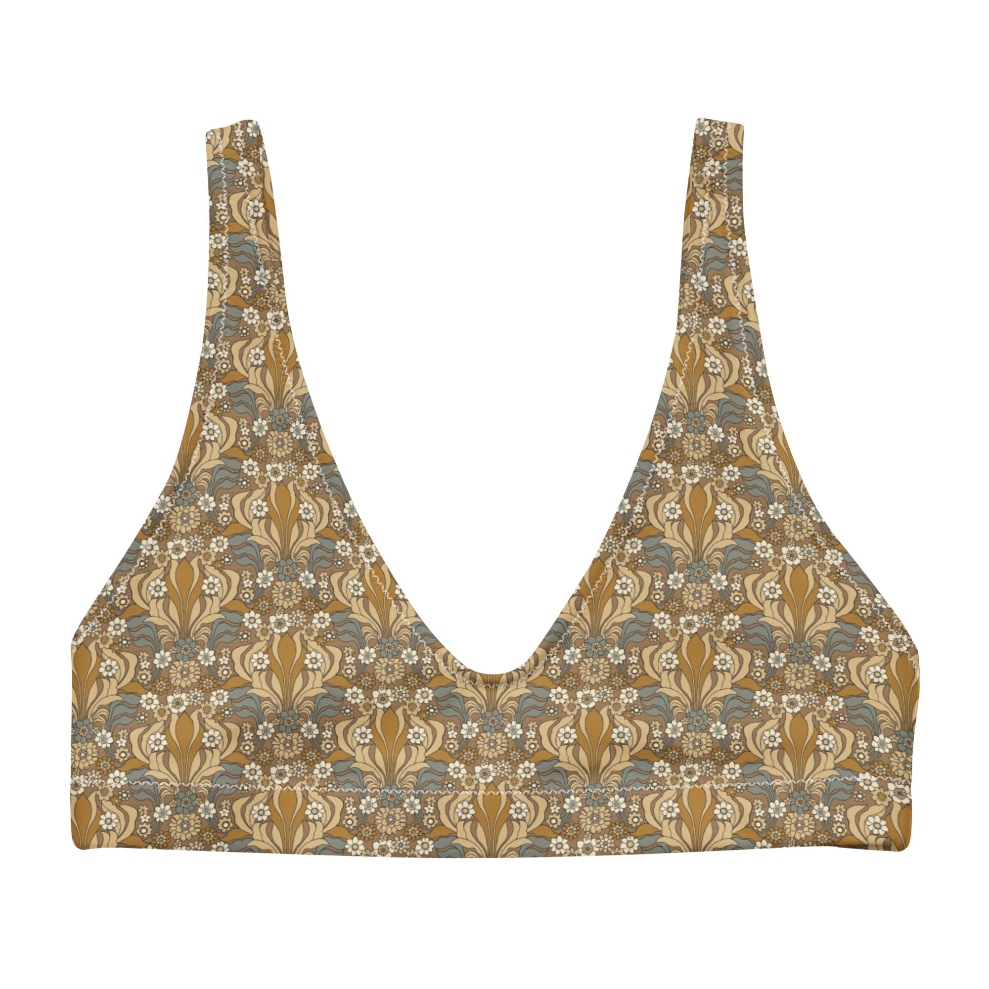 Niki Roxx Golden Mrs Roper Printed Bikini Top
