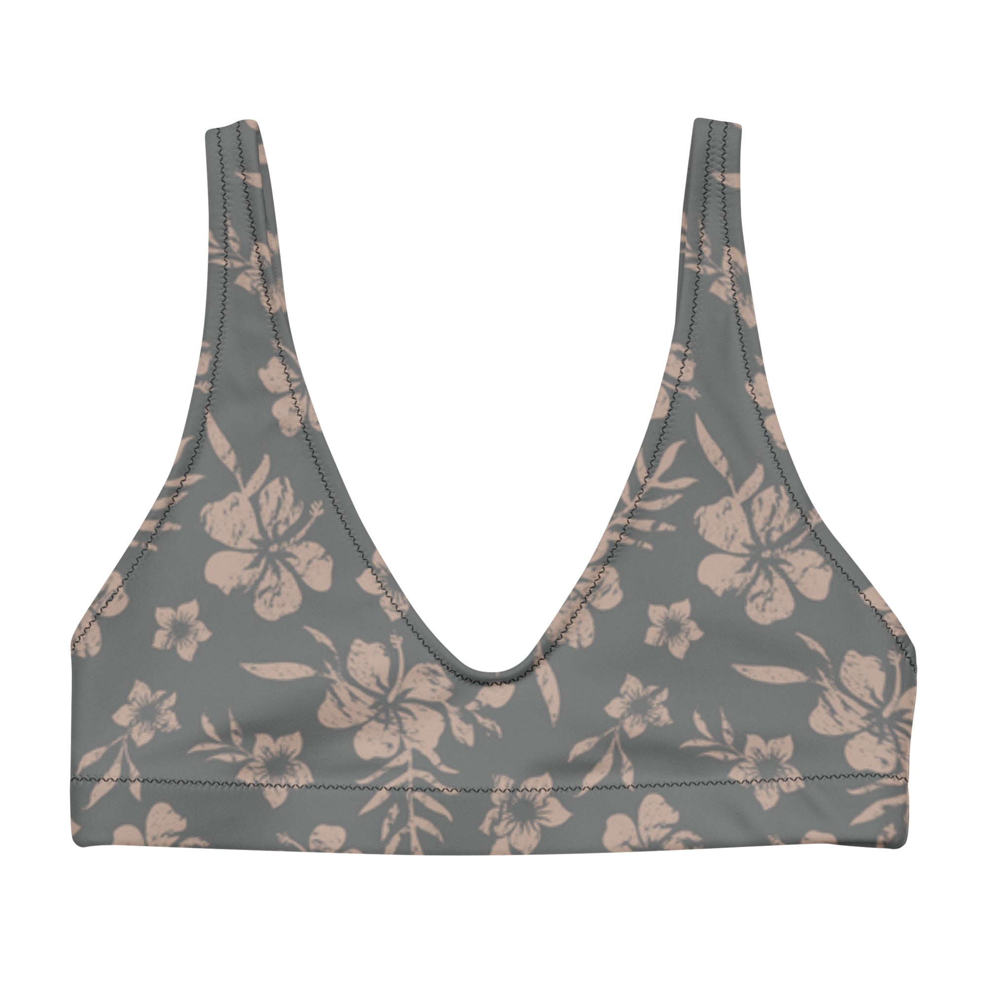Niki Roxx Grey Kailani Printed Bikini Top