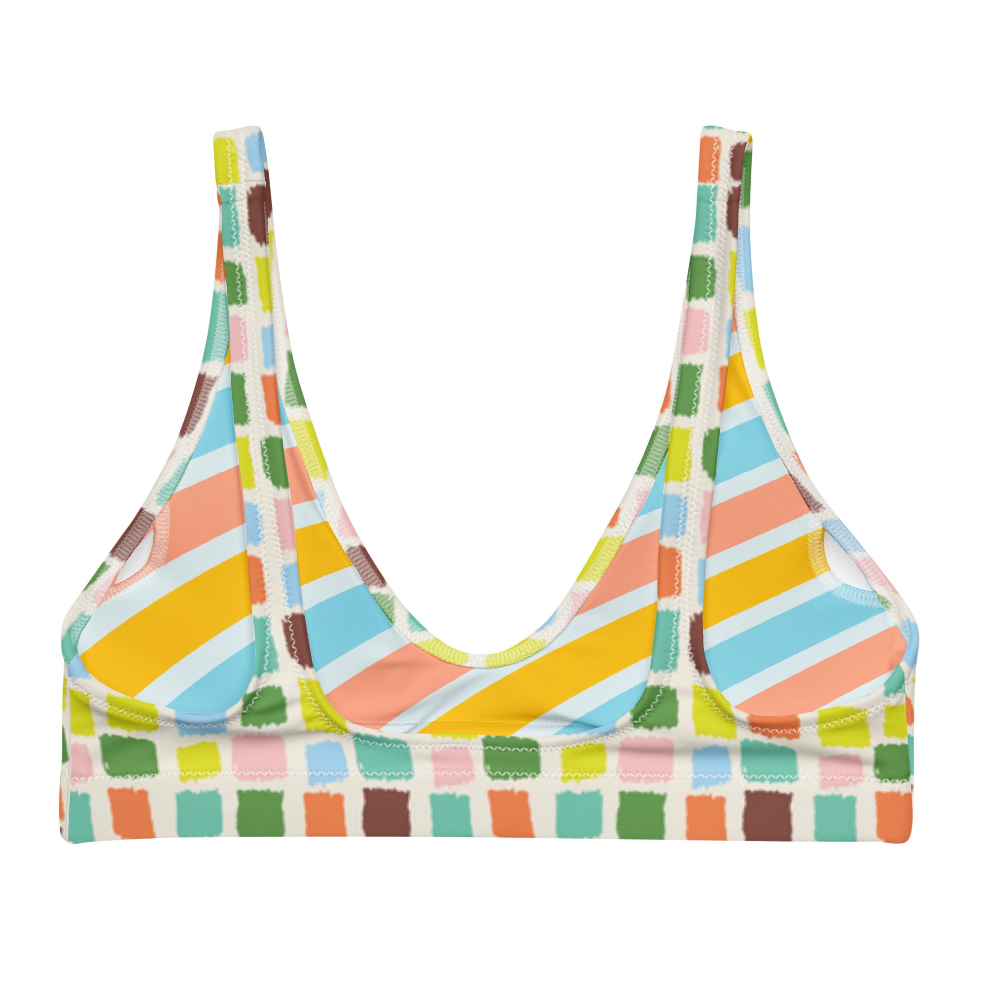 Niki Roxx Pixel Party Printed Bikini Top