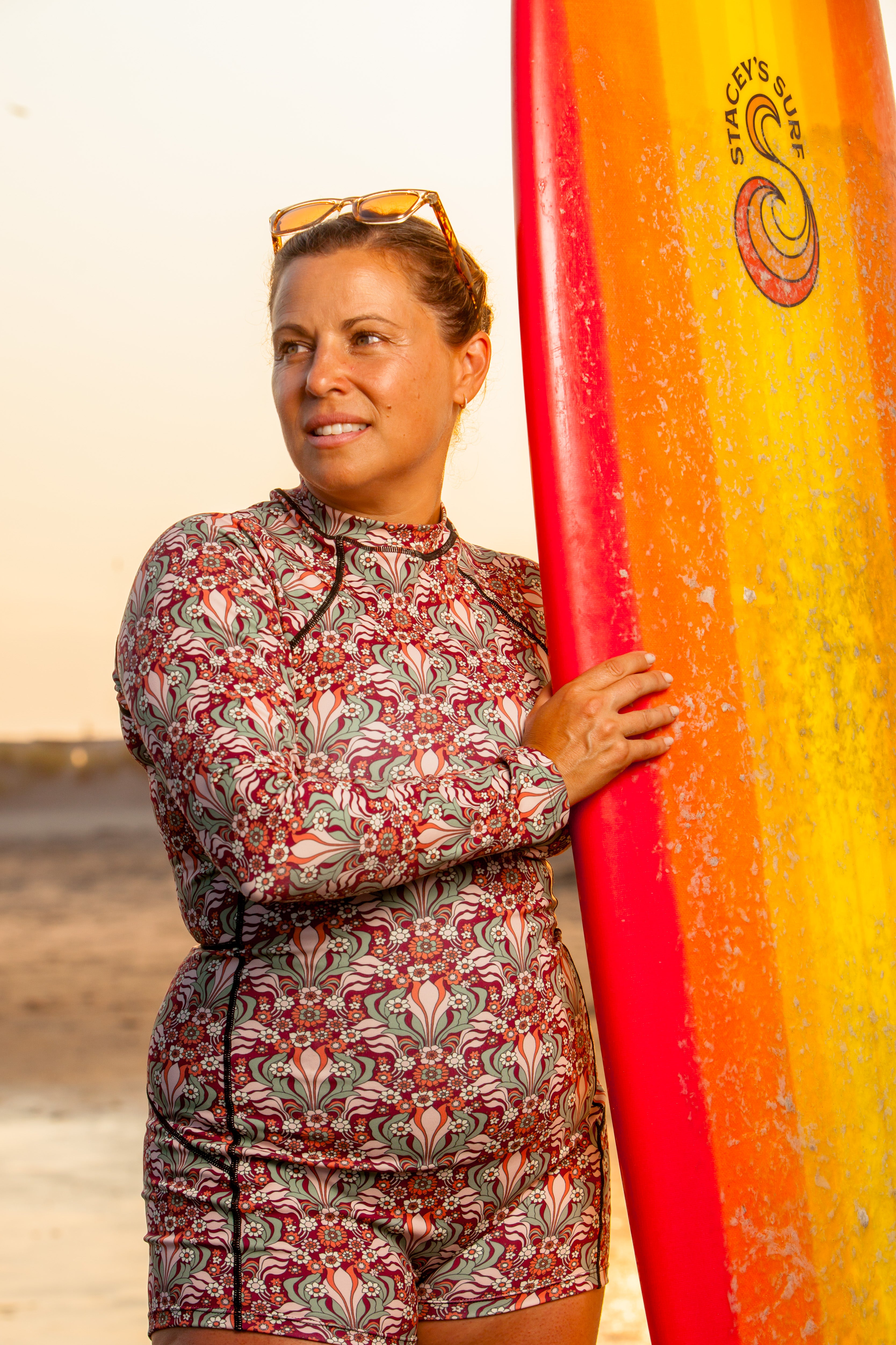 Niki Roxx Red Mrs Roper Margate Surf Shortie 