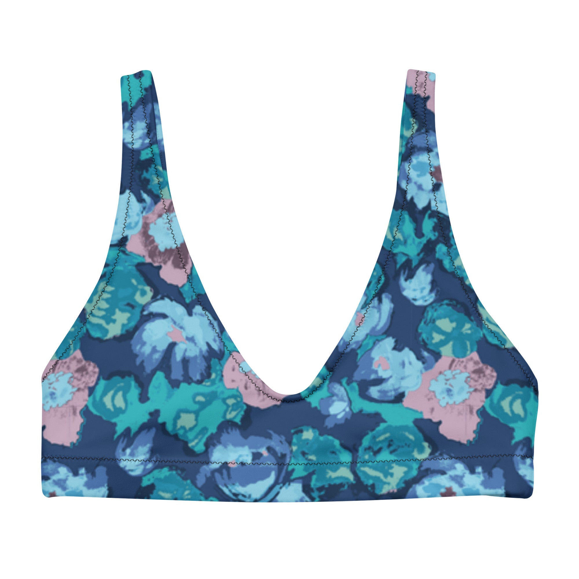Niki Roxx Watercolor Floral Printed Bikini Top