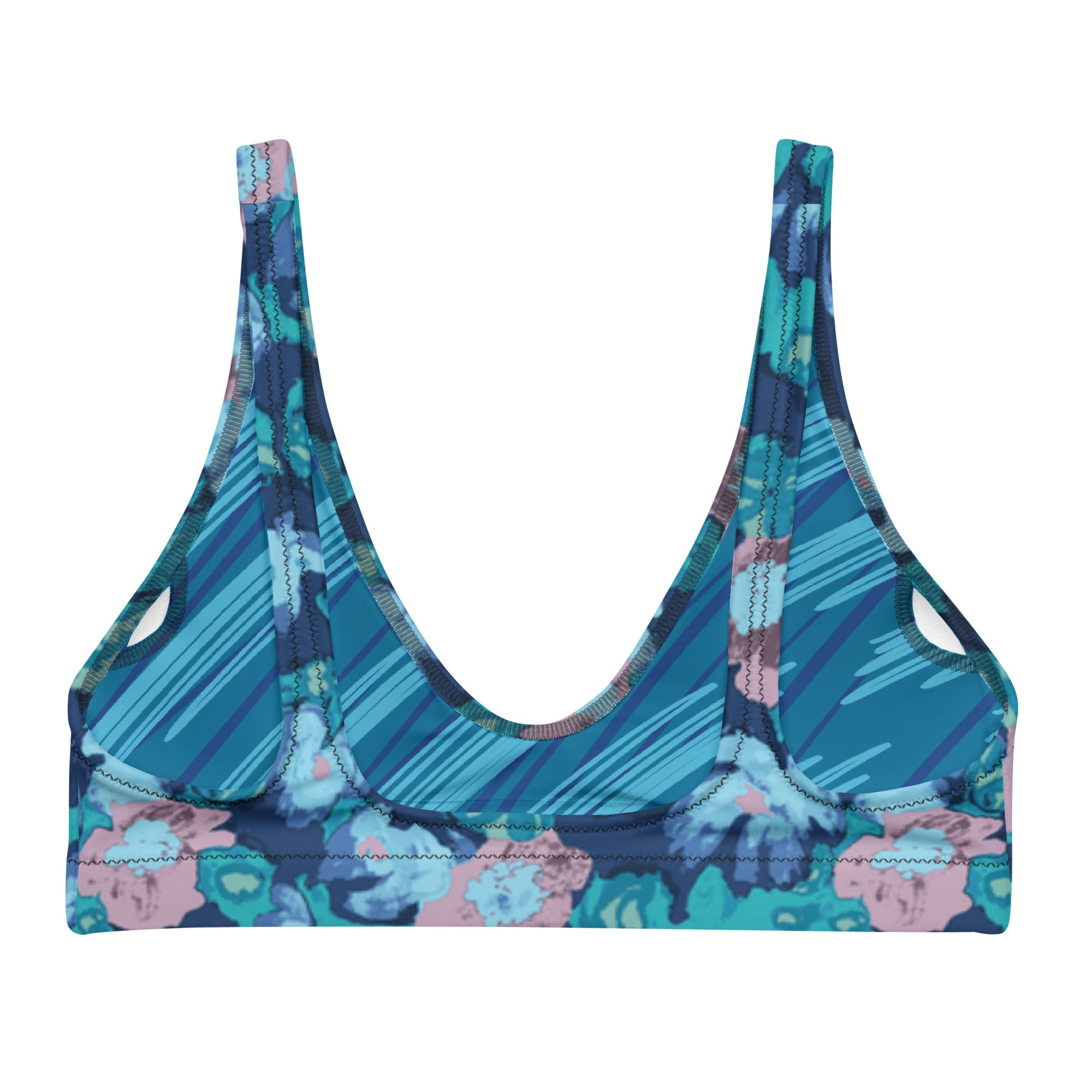Niki Roxx Watercolor Floral Printed Bikini Top