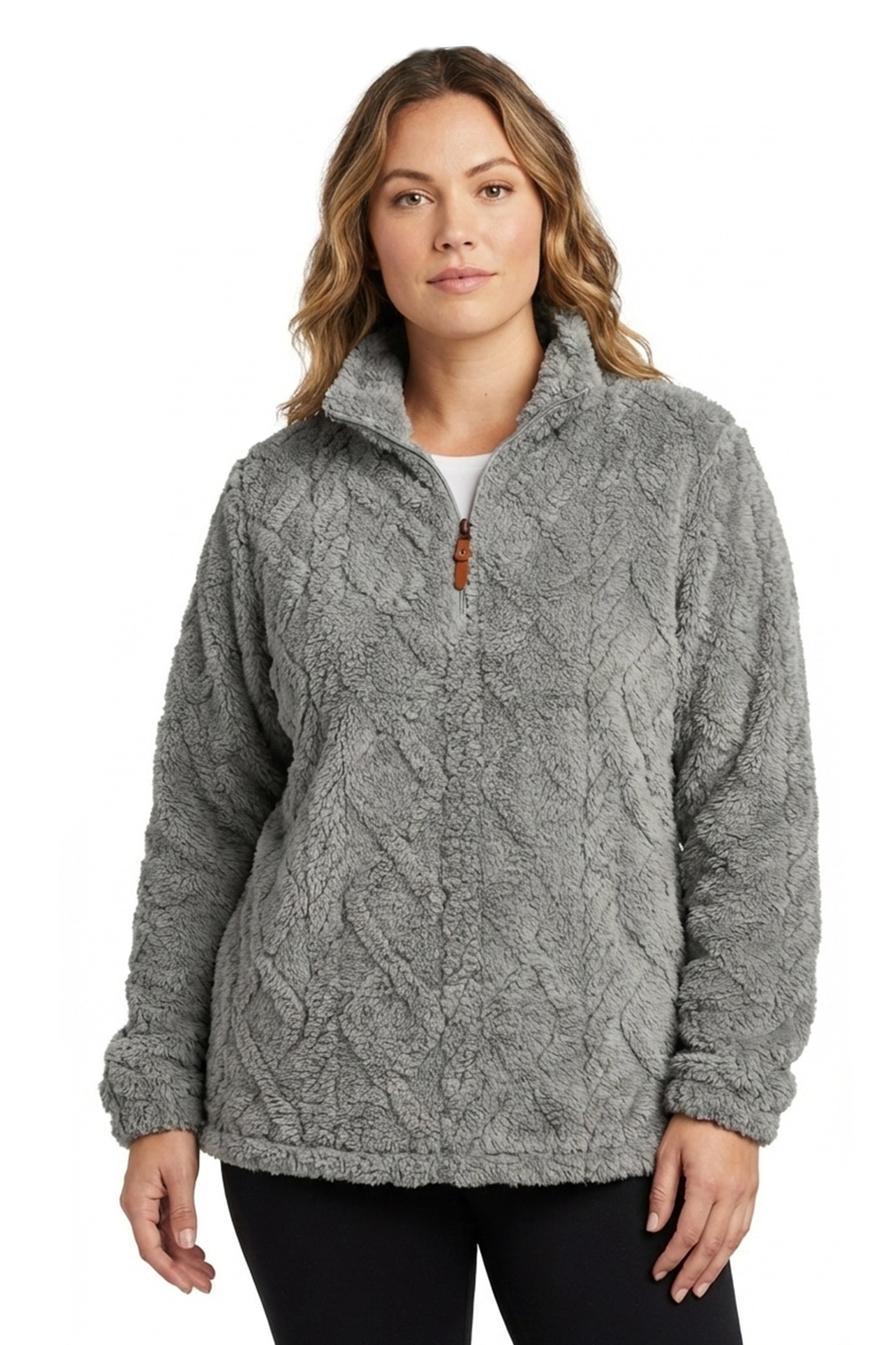 Cocoa Tide 1/4 Zip Mock Neck: Grey