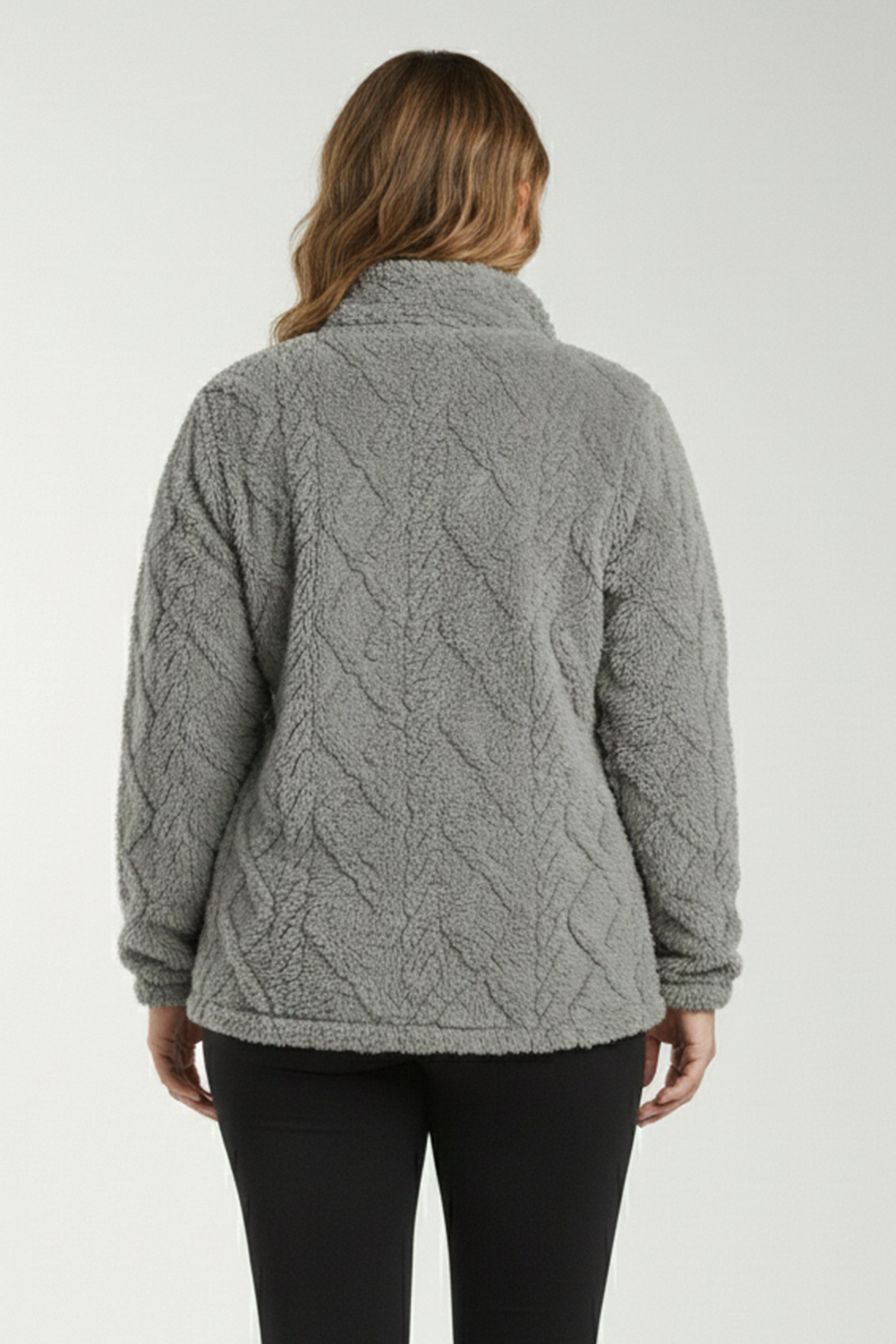Cocoa Tide 1/4 Zip Mock Neck: Grey