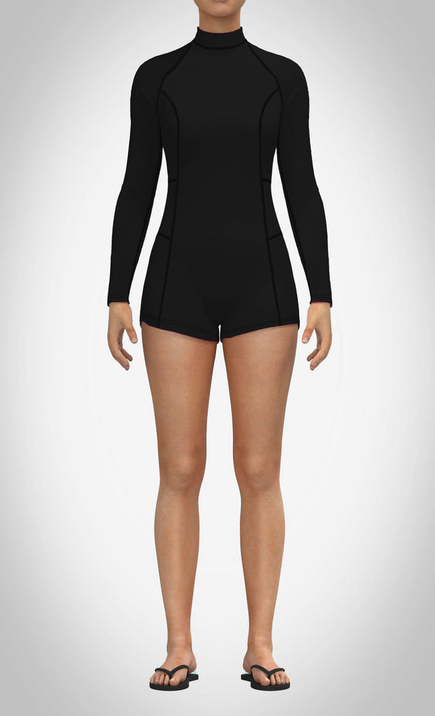 Margate Shortie Summer Wetsuit In Black Front